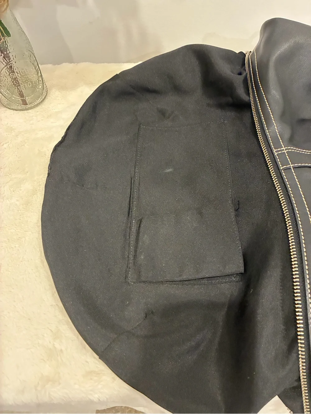 Coach Soho 10032 Black Leather Hobo Shoulder Bag Contrast Stitching Y2K
